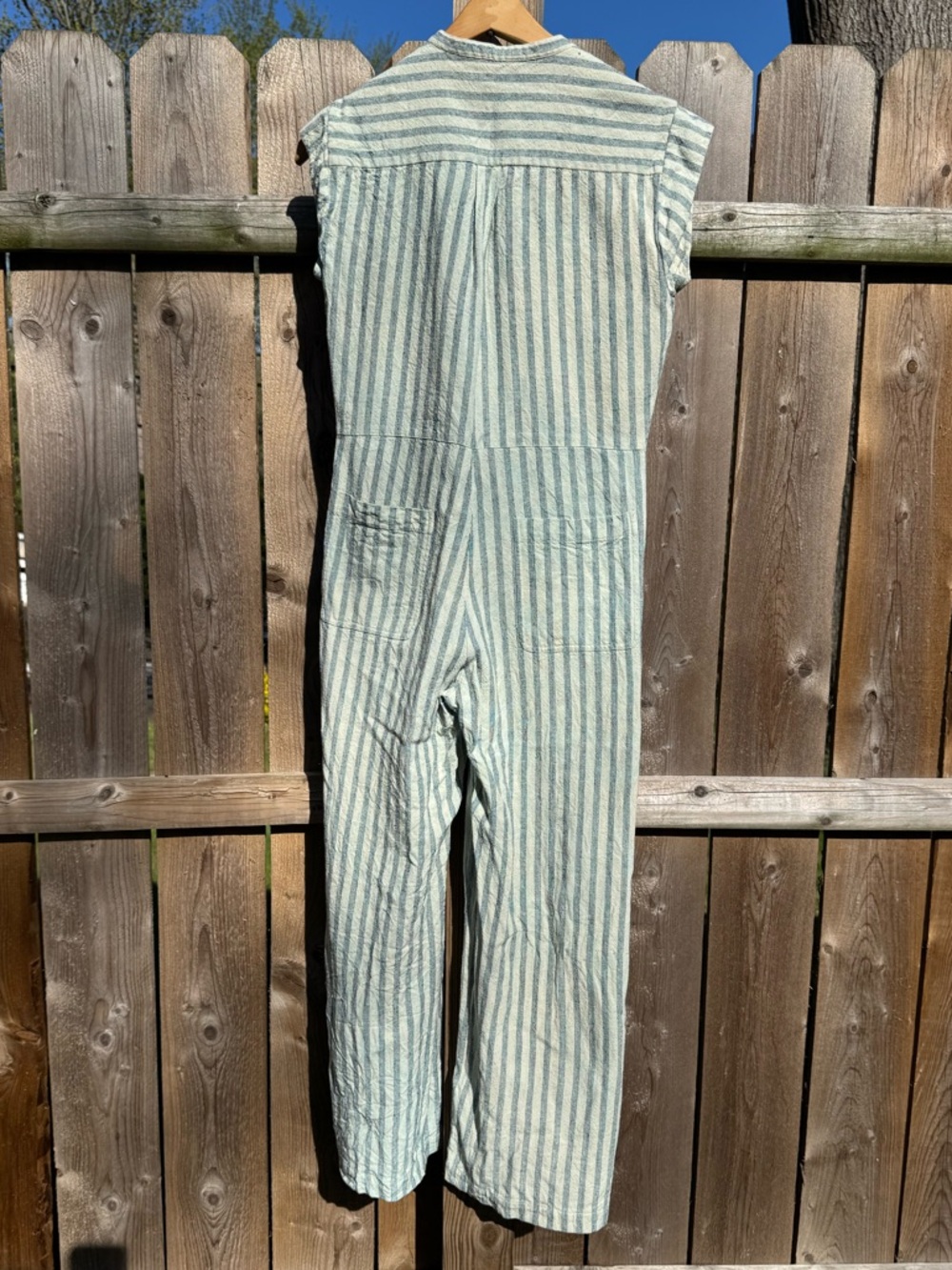 DÔEN Biarritz Seaside Stripe Silk Jumpsuit - Picture 8 of 16